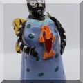 P12. Pottery cat bell. Signed Sally Dean 94'. 6”h - $36 